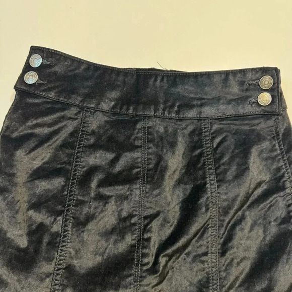 Free People Retro Velvet Mini Hi Rise Button Detail Back Zipper Size 25 - Picture 4 of 8